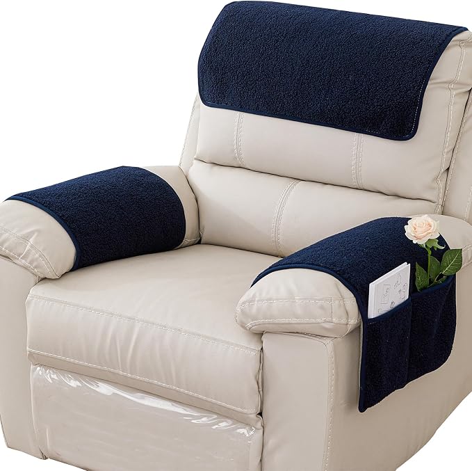 Armrest Cover, Recliner Chair Protector, Furniture Protector Slip, Side Storage by NNSMUN