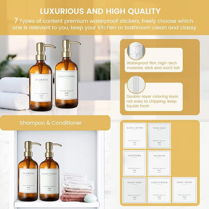 Glass Soap Dispenser for Kitchen, Farmhouse Dish & Hand Soap Dispenser Set - Image 4