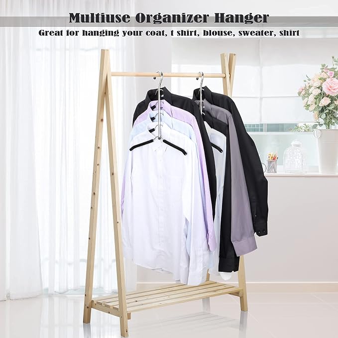 Hangers Space Saving Clothes Hanger 4 Packs Swing Arm Non Slip Padded Coat - Image 6