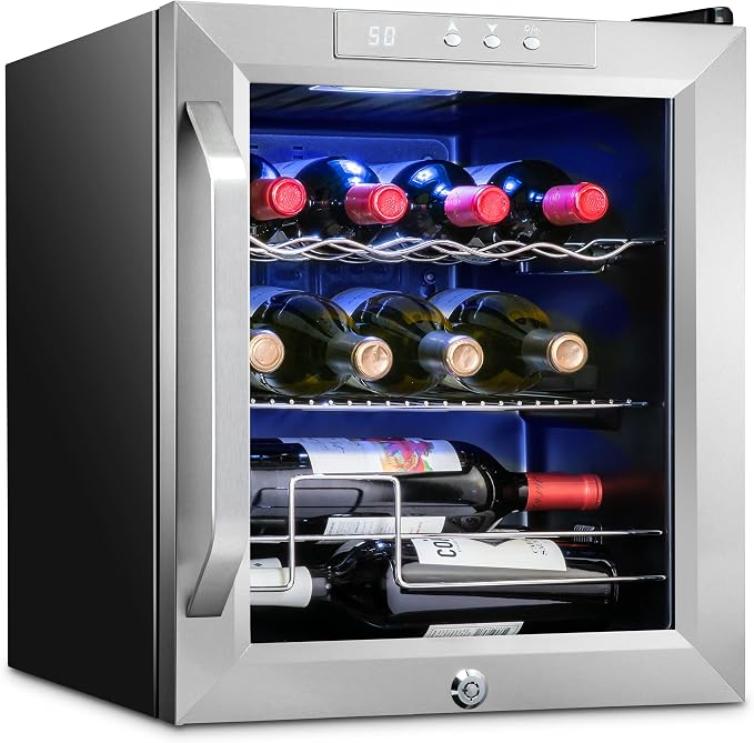 Ivation 12 Bottle Compressor Wine Cooler Refrigerator w/Lock | Large by Ivation