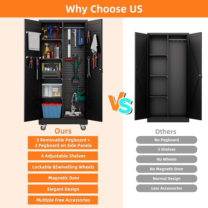 Aobabo Broom Closet Storage Cabinet - Image 7