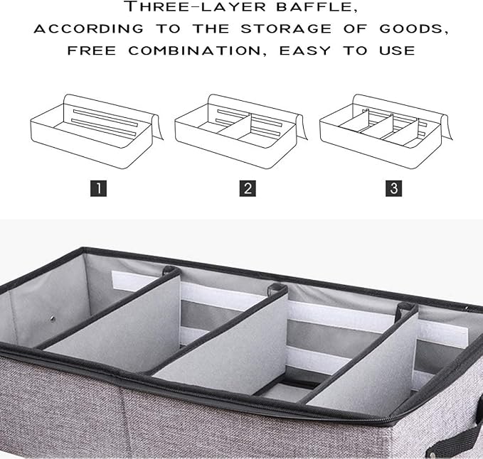 AARAINBOW 2 Packs Foldable Under Bed Shoes Organizer - Image 4