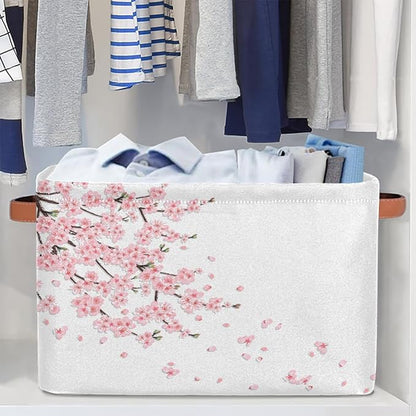 Basket Storage Bins Japanese Cherry Blossoms Rectangle Cube Basket Box Kids - Image 5