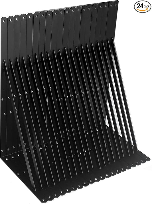 24 Pack L22 x H 12" Black Heavy Duty Shelf Brackets by MHMYDZ