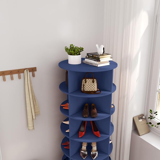 HomVent Rotating Shoe Rack, 7-Tier Spinning Shoe Rack Tower | 360° Revolving - Image 7