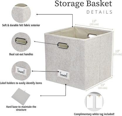 DECOMOMO Felt Storage Bins, 13 inch Cube Storage Bins - Image 3