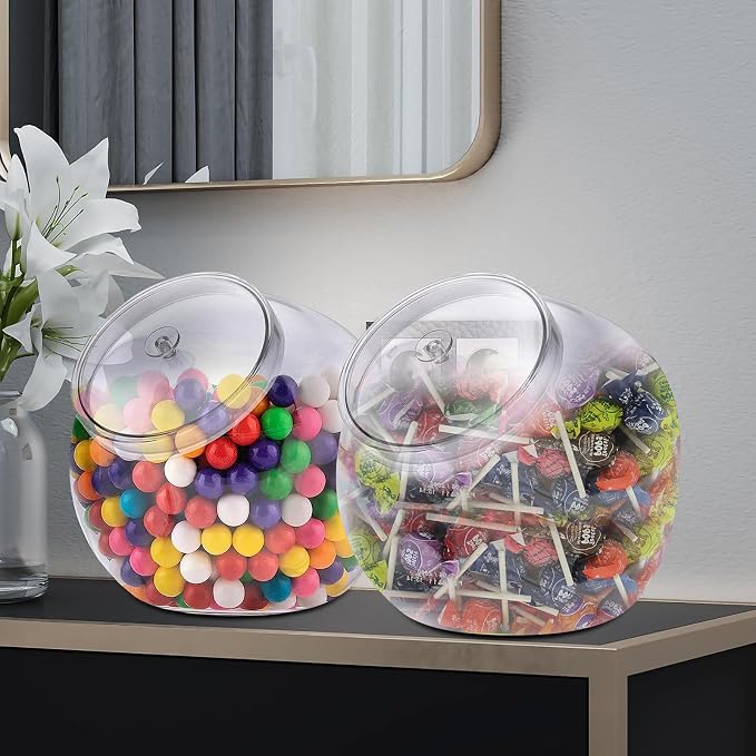 ELLDOO Clear Slanted Plastic Storage Jar - Image 5