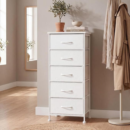 Fixwal White Tall Skinny Dresser - Image 5