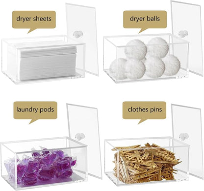 rejomiik Clear Dryer Sheet Holder Thick Acrylic Dryer Sheet Dispenser Container - Image 3