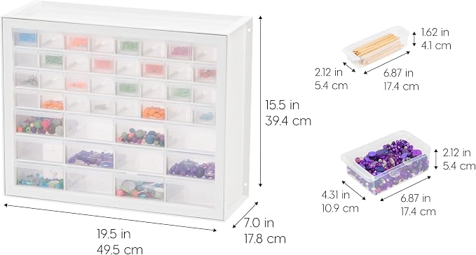 IRIS USA 44-Drawer Small Parts Storage Cabinet, Made in USA, Building Bricks - Image 3