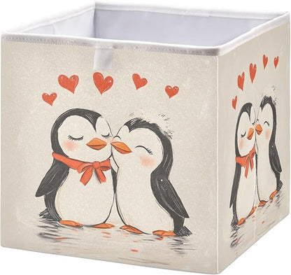 Penguin Heart Closet Organizers Storage Cubes Storage Bins Shelf Baskets by Unknown