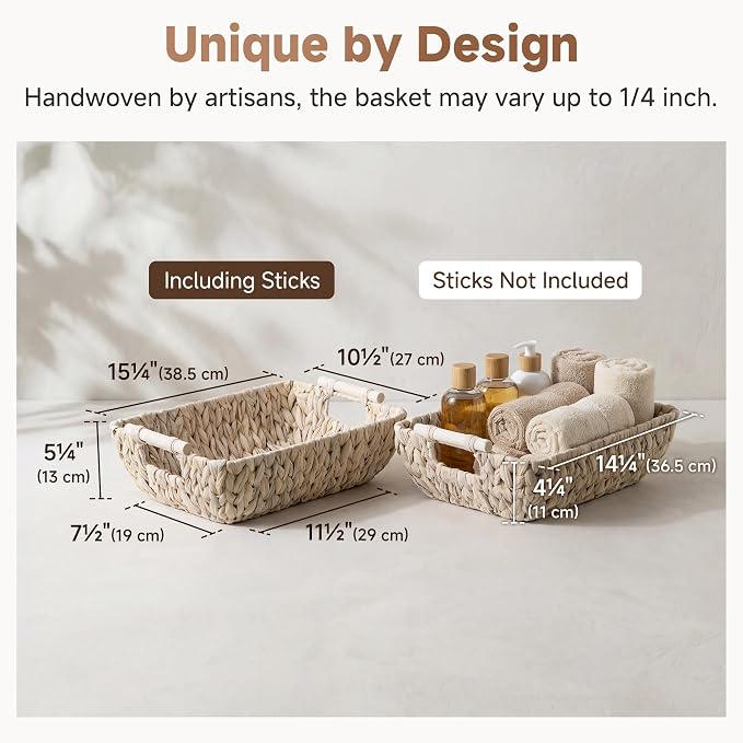 Storageworks Wicker Baskets for Shelves, Large Wicker Baskets for Storage - Image 3