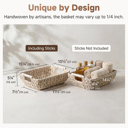 Storageworks Wicker Baskets for Shelves, Large Wicker Baskets for Storage - Image 3