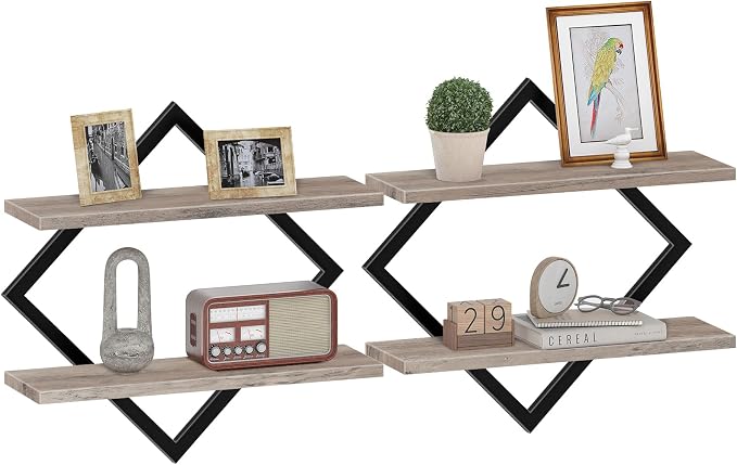 CHOEZON Floating Shelves for Wall, 2-Tier Hanging Shelves, for Living Room by Choezon