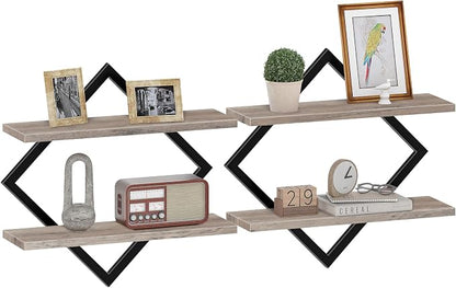 CHOEZON Floating Shelves for Wall, 2-Tier Hanging Shelves, for Living Room by Choezon