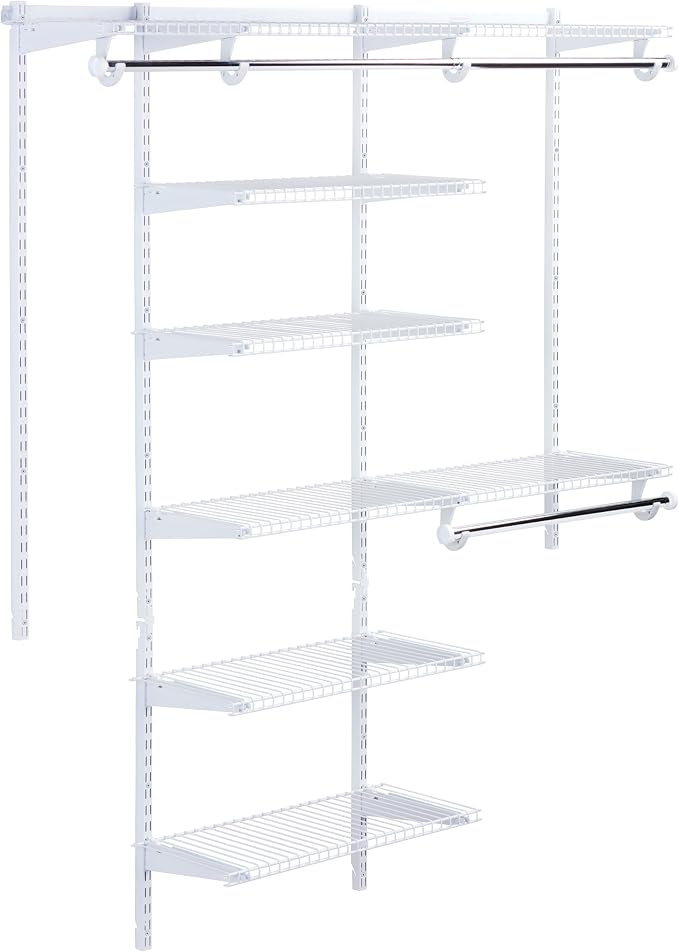 Rubbermaid Configurations Deluxe Custom Closet Kit 3-6 Ft. Adjustable Metal - Image 3