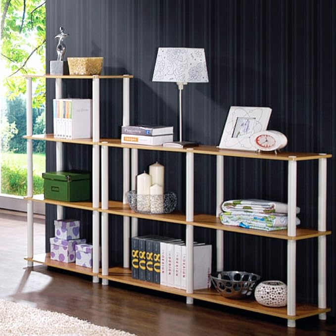 Furinno Turn-N-Tube 4-Tier Multipurpose Shelf Display Rack, Round Tubes - Image 9