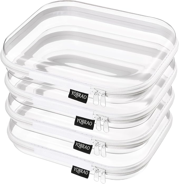 YQBRAO 4-Pack Clear Diaper Bag Organizer Pouches, 1.2mm Ultra-Thick PET Travel by Unknown