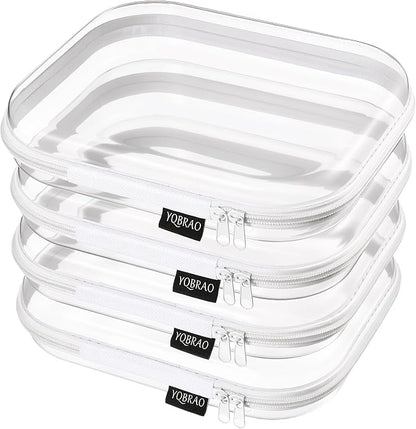 YQBRAO 4-Pack Clear Diaper Bag Organizer Pouches, 1.2mm Ultra-Thick PET Travel by Unknown