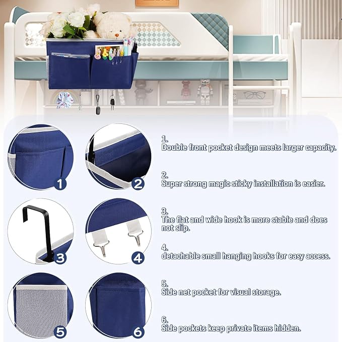 Bedside Storage Organizer 5 Pockets - Image 6