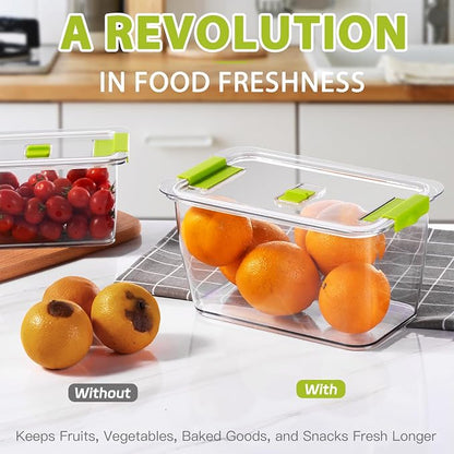 LUXEAR Fruit Vegetable Storage Container, 4 Pack Fresh Containers - Image 7