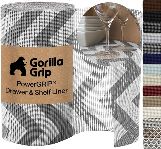 GORILLA GRIP powerGRIP Drawer Shelf and Cabinet Liner, Thick Strong Hold by Unknown