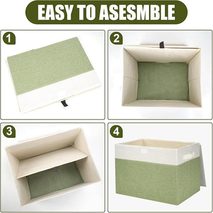 Large 17" 42 Quarts Collapsible Stackable Storage Bins - Image 3