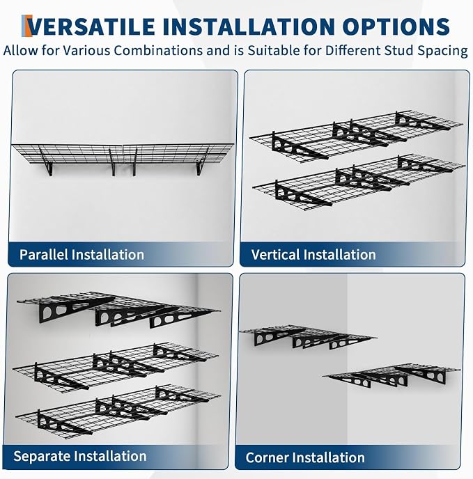 2x6 FT Garage Shelves Wall Mounted - Image 6