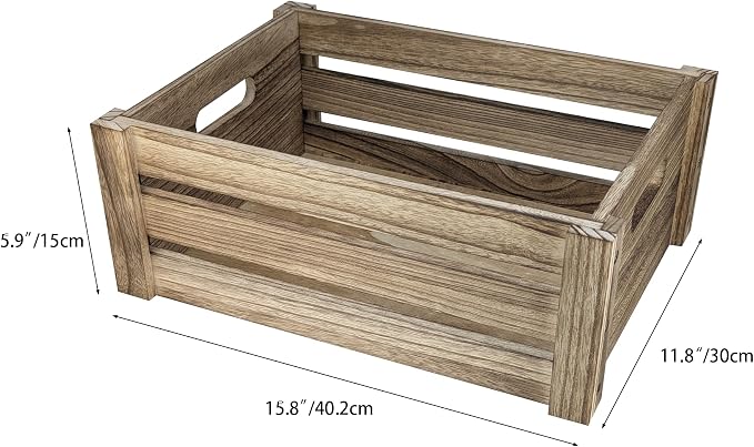 ARTAWEIN Rustic Vintage Finished Wooden Crate - Image 4