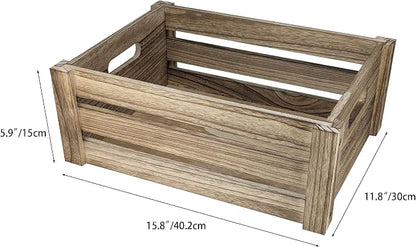 ARTAWEIN Rustic Vintage Finished Wooden Crate - Image 4