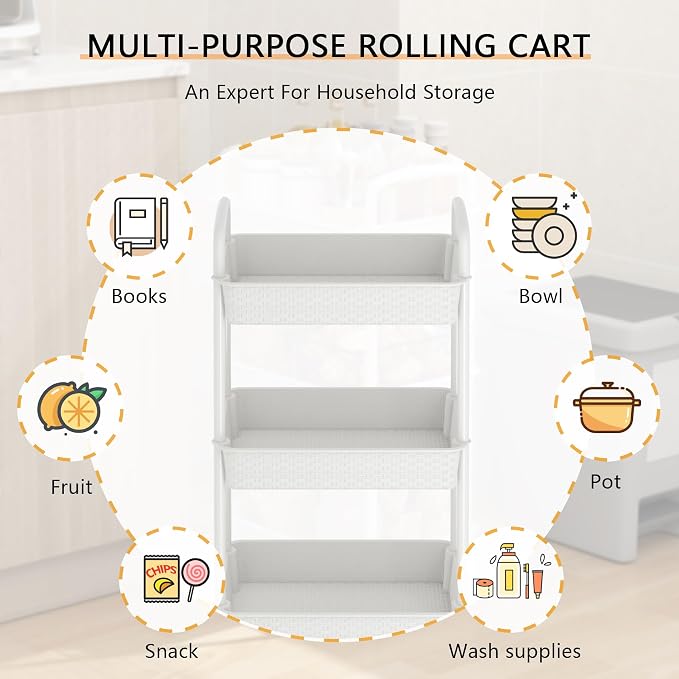 MOYIPIN 3-Tier Plastic Rolling Utility Cart - Image 6