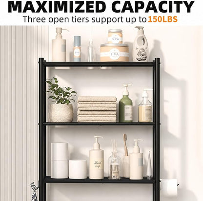 GloTika 3-Tier Over Toilet Storage, 150lb Capacity, Carbon Steel, Freestanding - Image 5