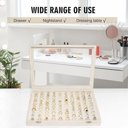 Velvet Ring Display Tray Organizer Box - Image 6