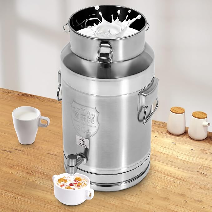 Milk Can Barrel Stainless Steel Beverage Drink Dispenser Large Capacity Storage - Image 5