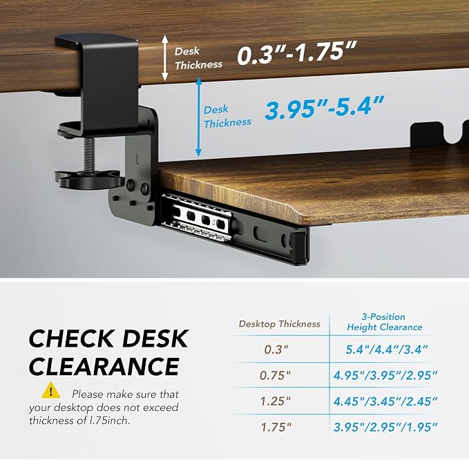 AX WABER Keyboard Tray Under Desk Pull Out - Image 5