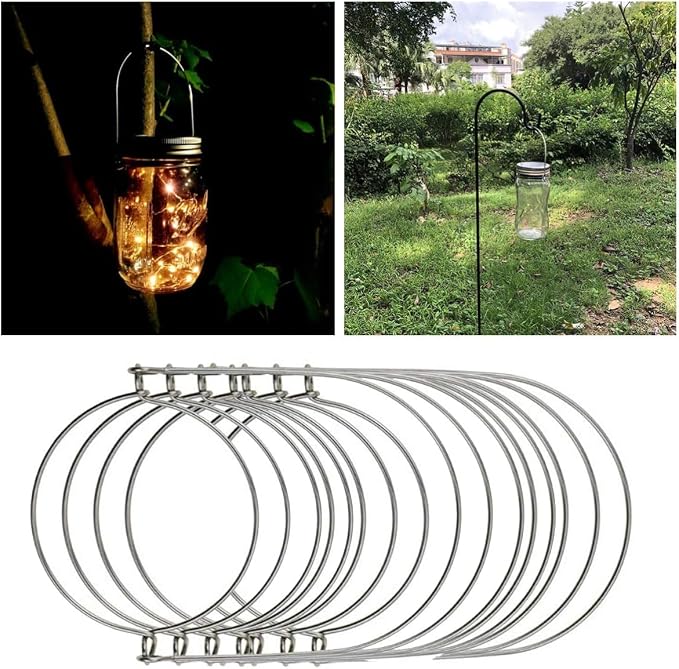 DOITOOL Mason Jar Wire Hangers 8 Pack Stainless Steel Wire Handles - Image 8