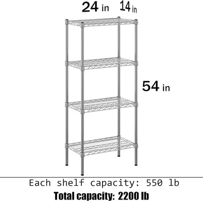 14" Deep x 24" Wide x 54" Height Wire Shelving Kit | 4-Tier | NSF Commercial - Image 3