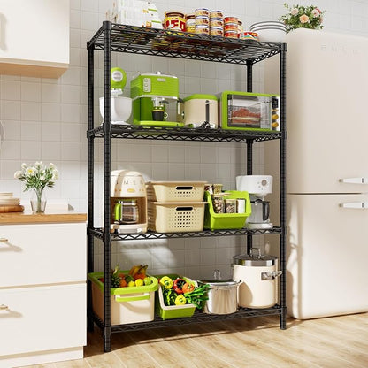 Storage Shelves Heavy Duty, 4-Tier Adjustable Metal Industrial Utility Shelf by ROOMTEC