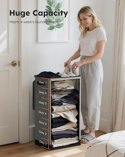 SOLEDI Laundry Hamper with Lid 100L Large & Tall Collapsible Laundry Basket - Image 3