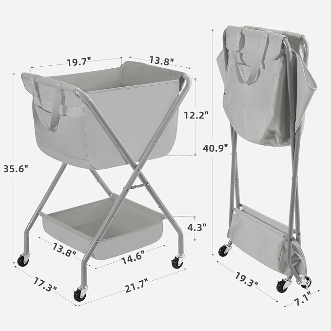 STORAGE MANIAC Collapsible Laundry Cart - Image 2