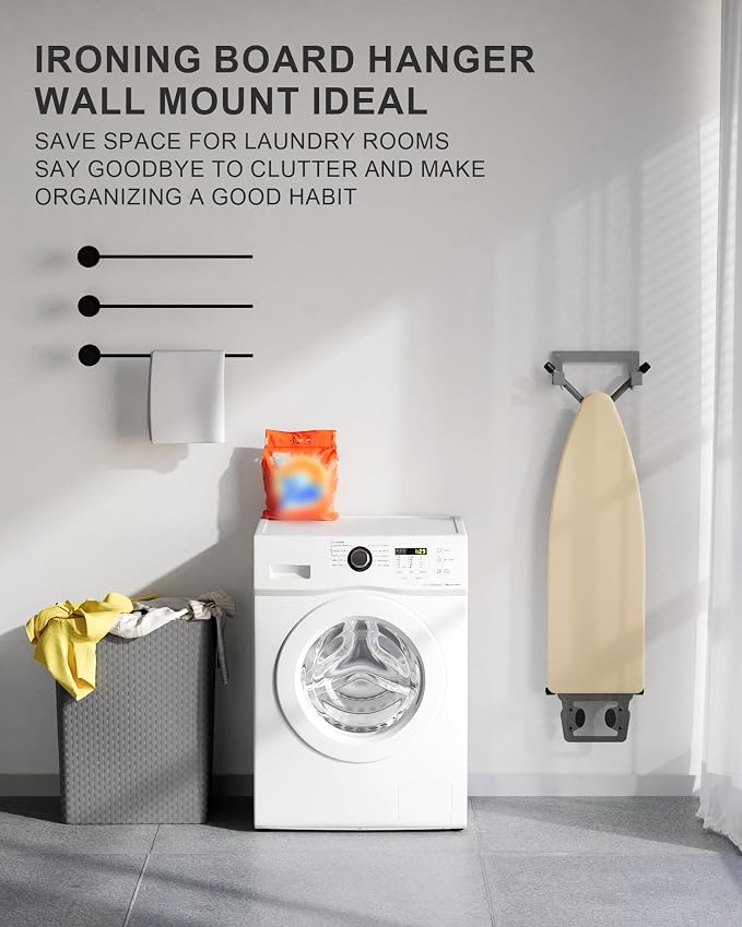 Ironing Board Hanger Wall Mount Stainless Steel, Y T Leg Ironing Board Holder - Image 6