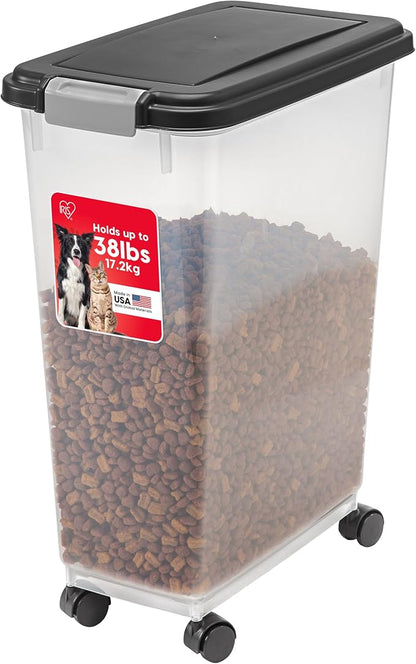 IRIS USA Airtight Dog Food Storage Container, Attachable Wheels, by IRISUSA