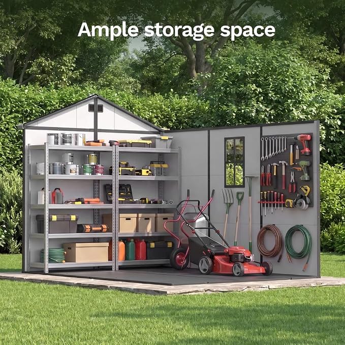 Patiowell 8x10 FT Resin Outdoor Storage Shed - Image 8