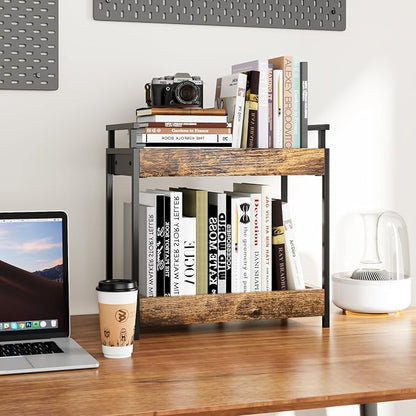KLM Countertop Coffee Station Organizer, 2 Tier Wooden Shelf - Image 5