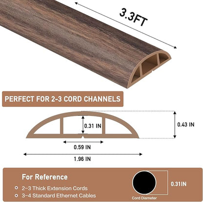 Floor Cord Cover Self Adhesive Cord Hider Floor Extension Cord Covers - Image 2