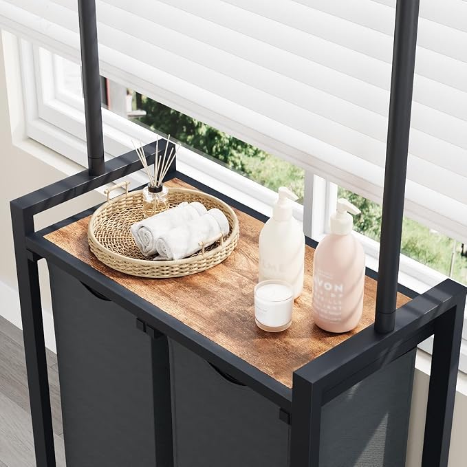 Laundry Sorter 2 Section Rolling Hamper - Image 5