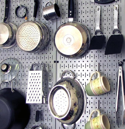 Wall Control Pegboard 32in x 16in Gray Metal Pegboard Tool Board Panel - Image 4