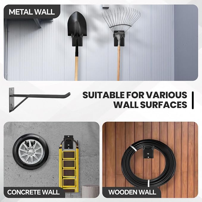 14" Large Heavy Duty Garage Hooks, Utility Wall Mount Hangers - Image 5
