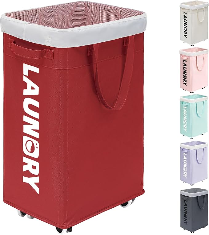 Goodpick Laundry Basket with Wheels, 75L Large Roolling Laundry Basket with by Goodpick