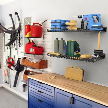WALMANN 2 Pack Garage Wall Shelf, 23.5" x 12" Wall Mounted Storage Shelves - Image 2